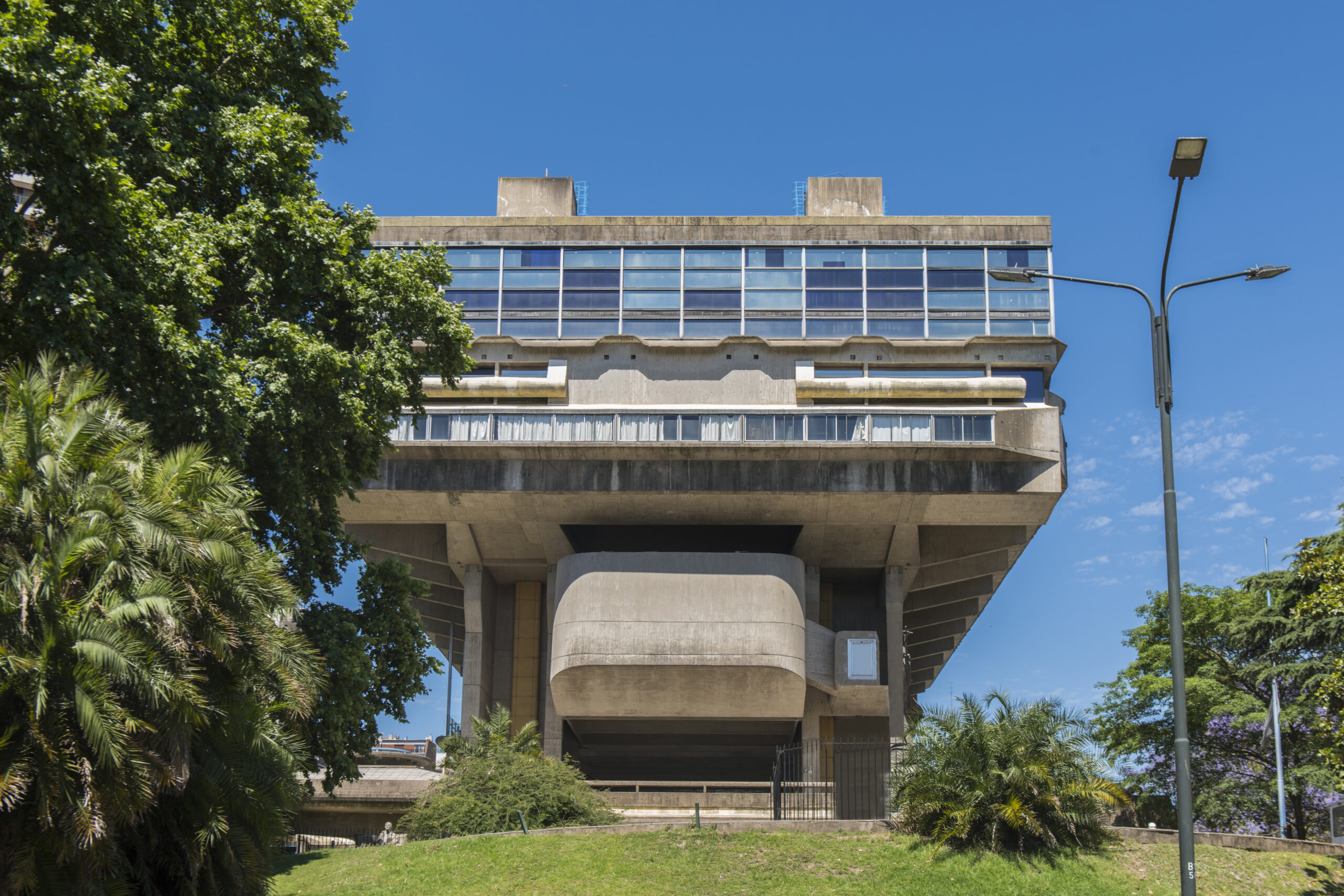 The National Library building (Biblioteca Nacional) in France Square (Plaza Francia), Recoleta District at Buenos Aires, Argentina.
