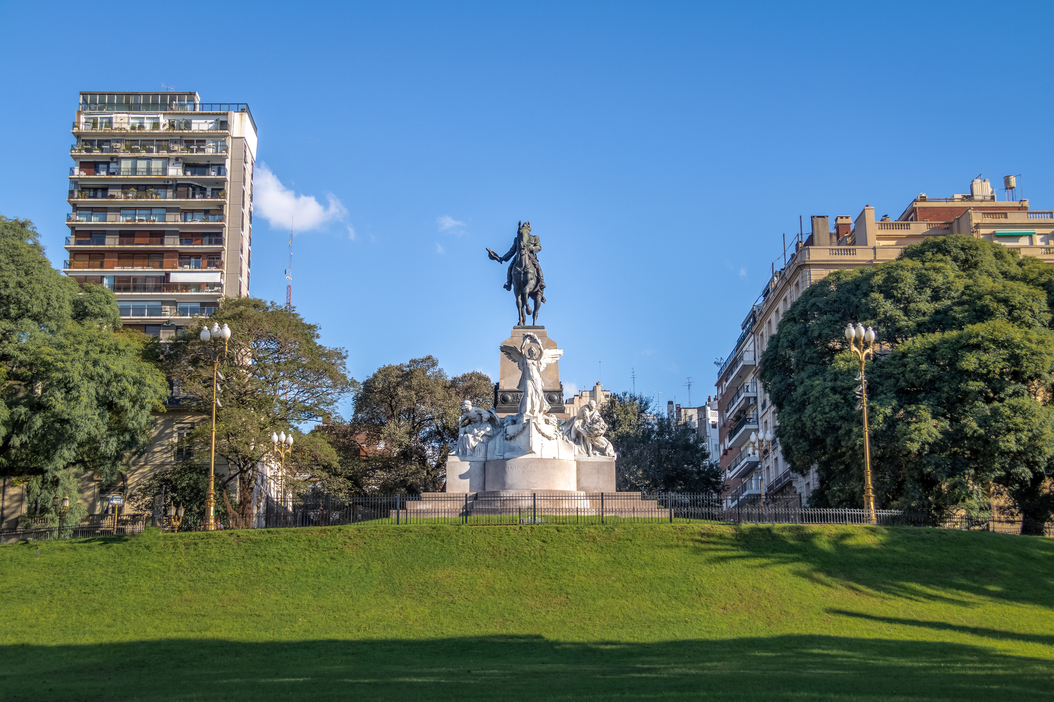 Buenos Aires, Argentina - May 12, 2018:  Plaza Mitre (Mitre Square) - Buenos Aires, Argentina